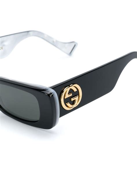 rectangular gucci sunglasses|gucci rectangle sunglasses women.